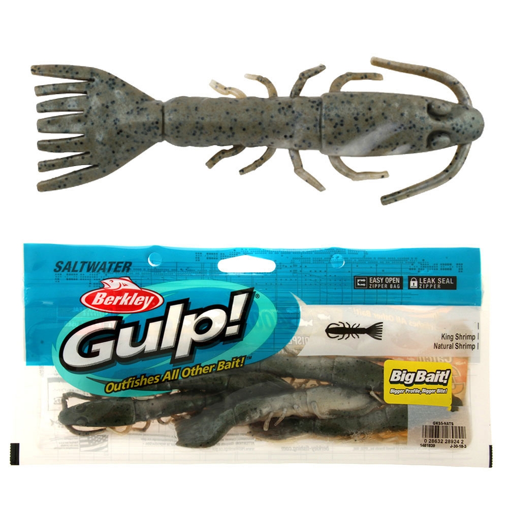 Berkley Gulp King Shrimp Soft Bait 18cm Qty 3 Natural Shrimp