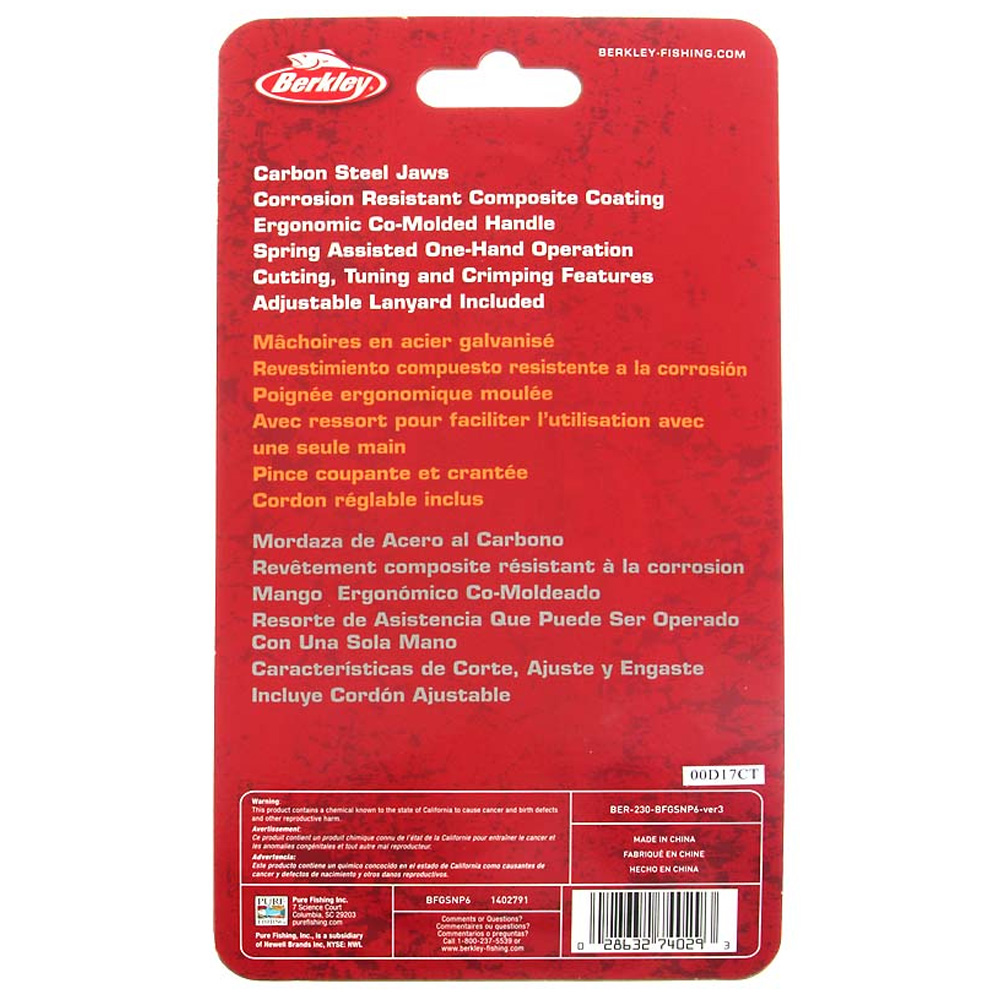 Berkley XCD Straight Nose Pliers 15.24cm