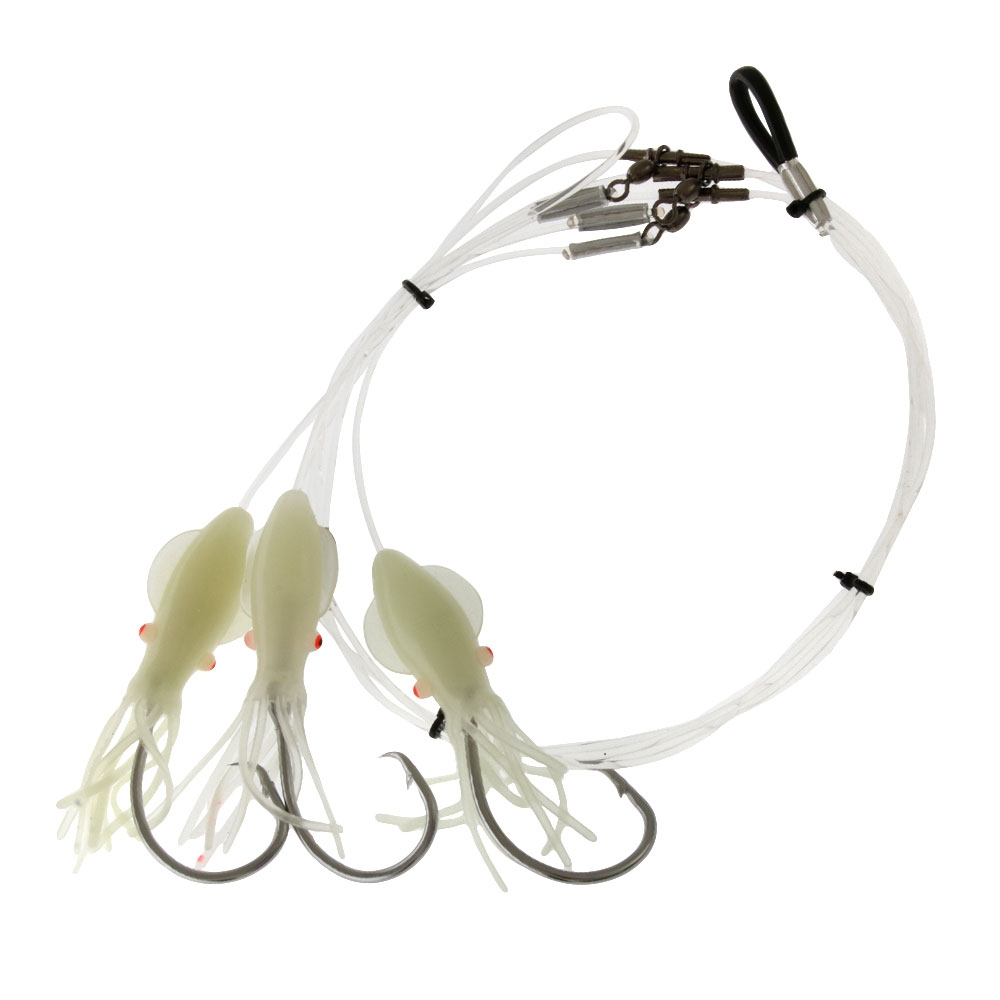 H2O Pro 3-Hook Lumo Squid Electric Deep Dropper Rig 14/0