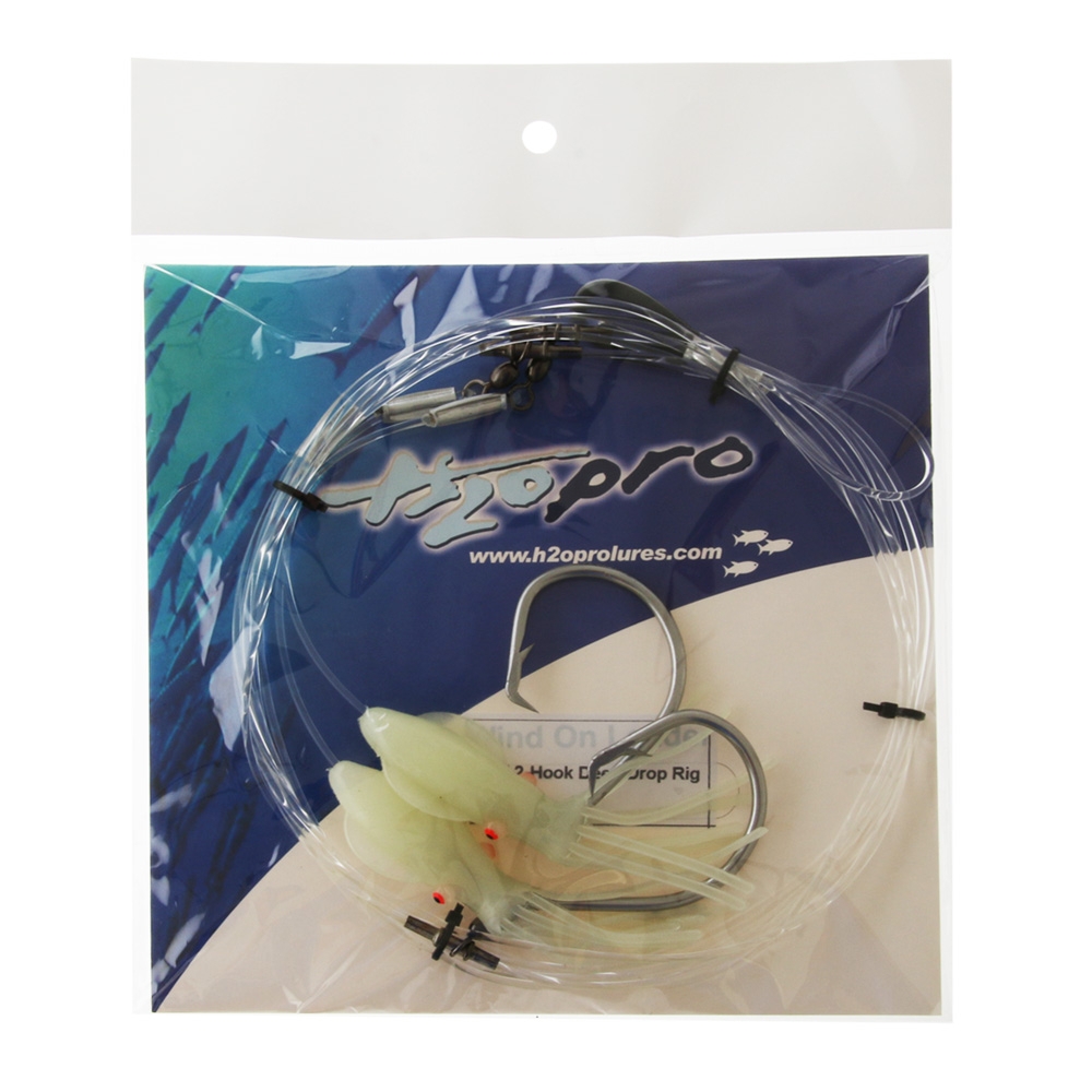 H2O Pro 2-Hook Lumo Squid Electric Deep Dropper Rig 16/0