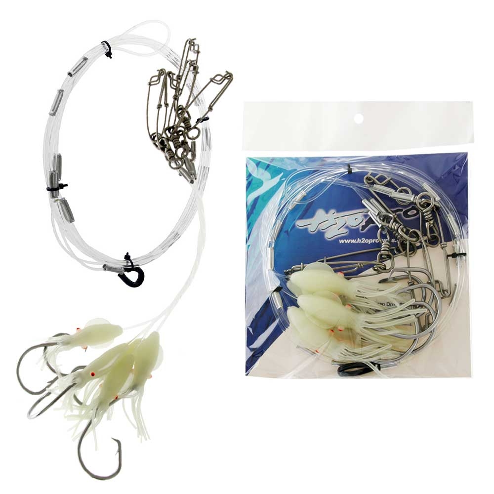 H2O Pro 5-Hook Electric Deep Dropper Rig 16/0 with Shark Clip On Spool