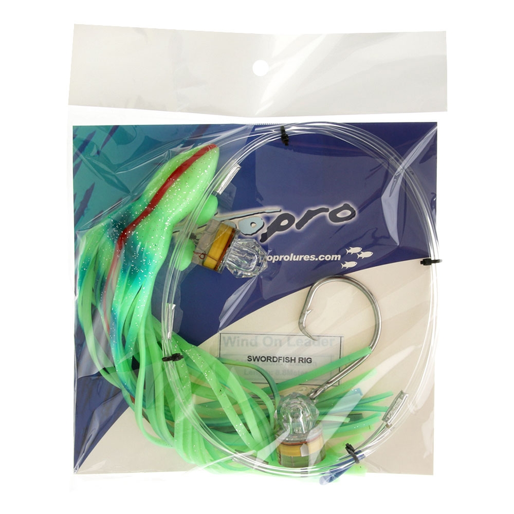 H2O Pro Swordfish Rig with Twin Lights 16/0 Lumo with Red Streak