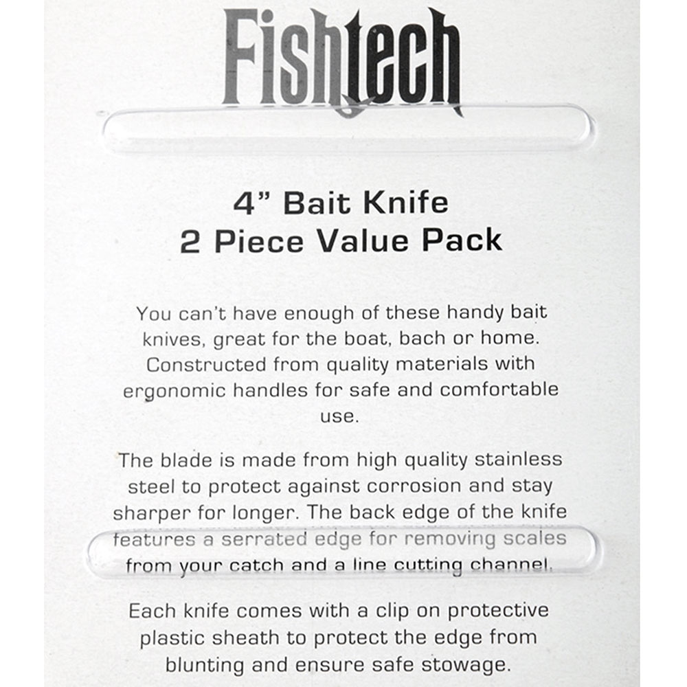 Fishtech Bait Knife Value Pack 10cm Qty 2