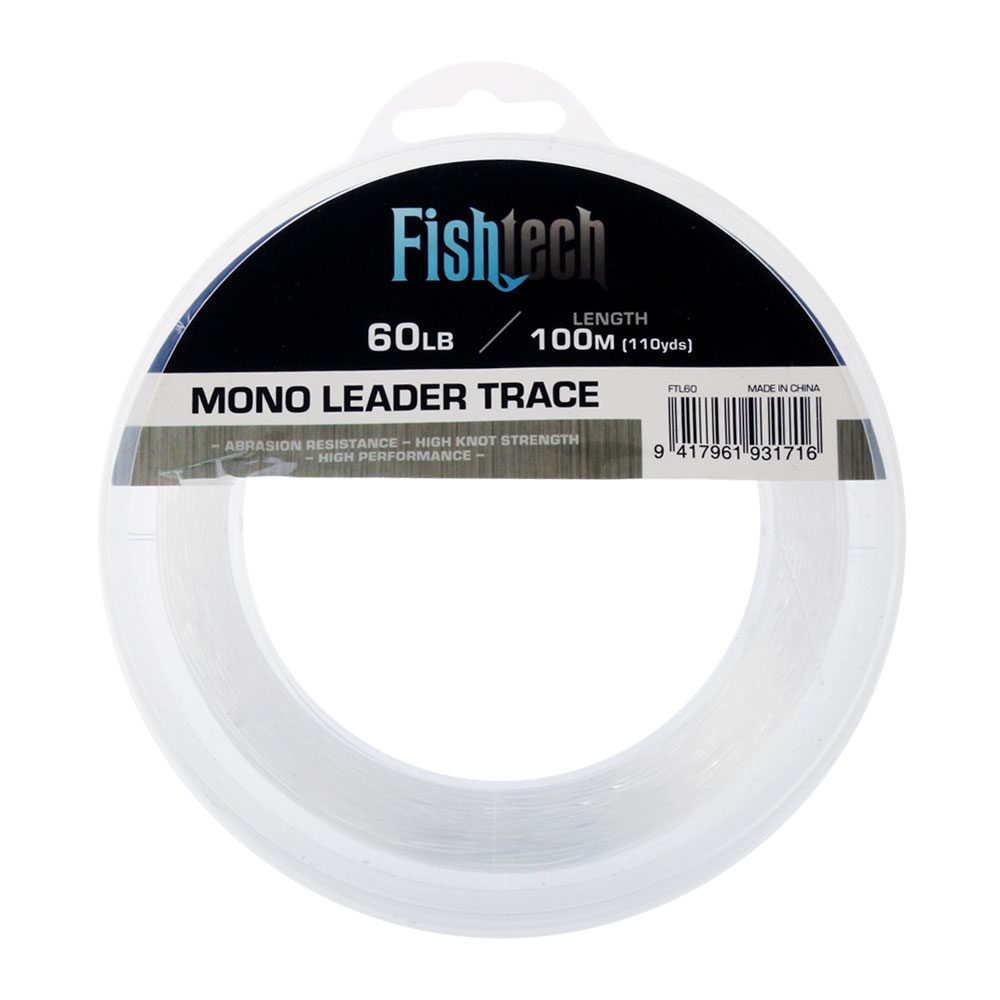 Fishtech Hi Tensile Mono Leader 60lb 100m