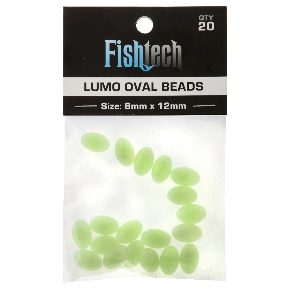 Fishtech Lumo Oval Fishing Beads 8x12mm Qty 20 Fishtech Lumo Oval Fishing Beads 8x12mm Qty 20