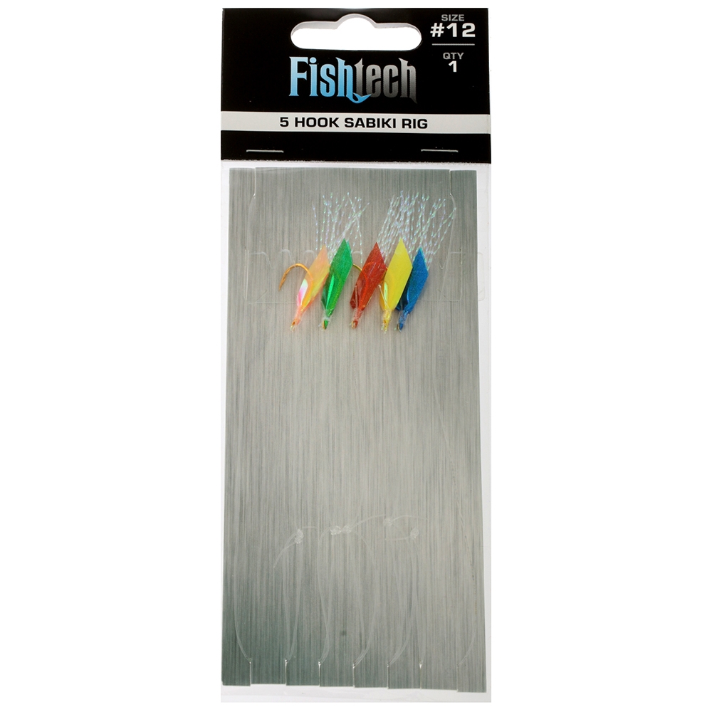 Fishtech 5 Hook Sabiki Rig Size 12