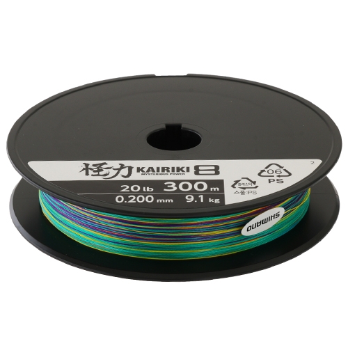 Shimano Kairiki SX8 Multi-Colour Braid 300m 20lb 0.20mm