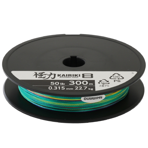 Shimano Kairiki SX8 Multi-Colour Braid 300m 50lb 0.315mm