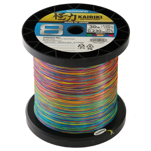Shimano Kairiki SX8 Multi-Colour Braid 3000m 30lb 0.23mm