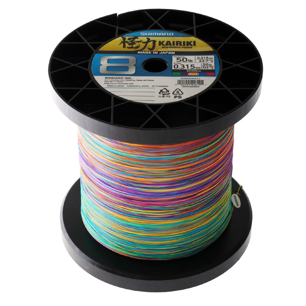 Shimano Kairiki SX8 Multi-Colour Braid 3000m 50lb 0.315mm