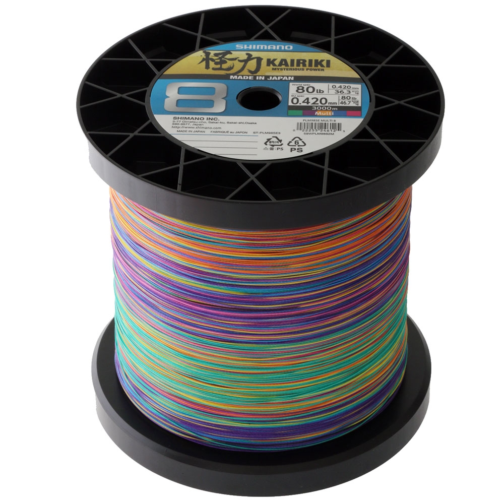 Shimano Kairiki SX8 Multi-Colour Braid 3000m 80lb 0.42mm