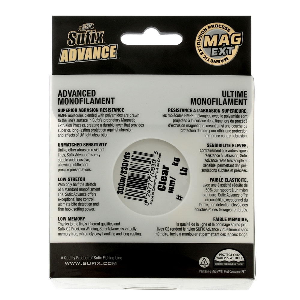 Sufix Advance H-PE Monofilament Clear 300m