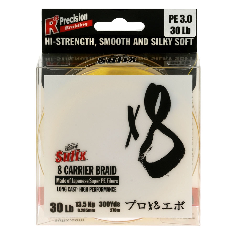 Sufix X8 8 Carrier Braid Neon Yellow 300yd 30lb