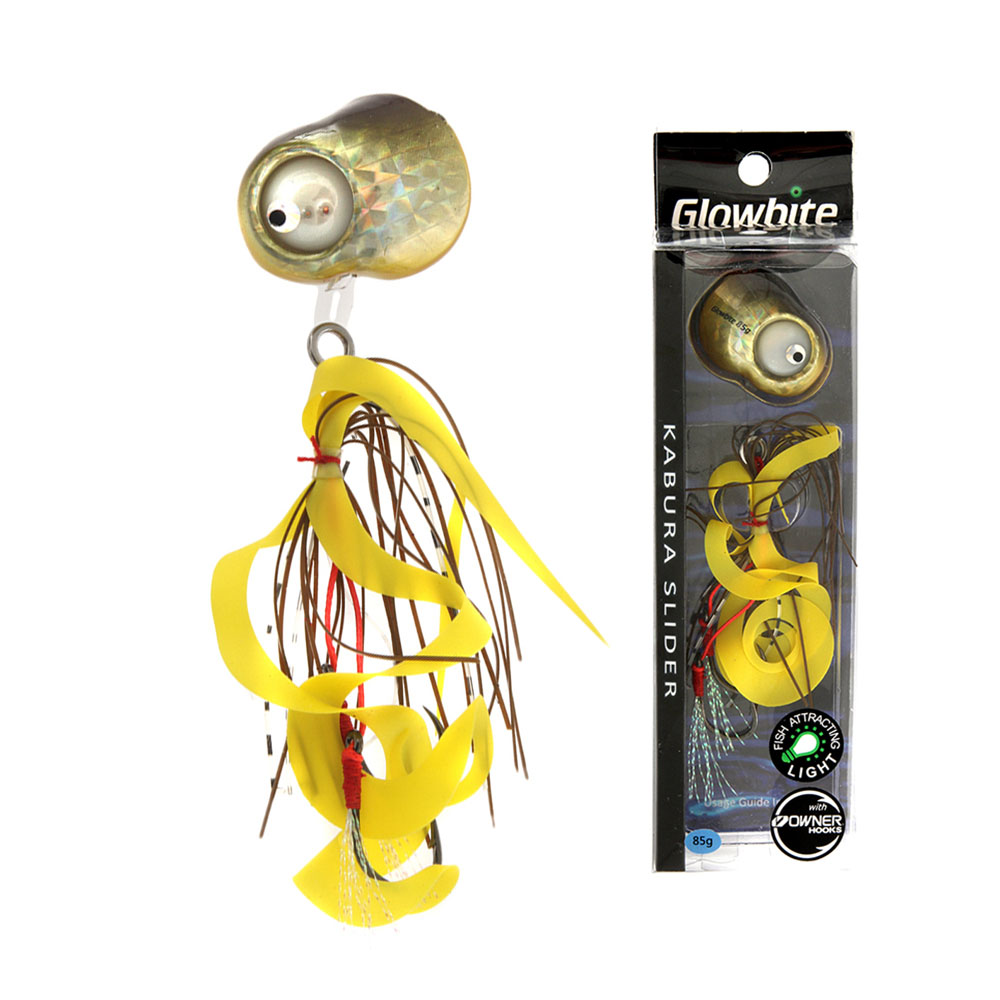 Glowbite Flashing Slider Lure 85g Yellow/Brown
