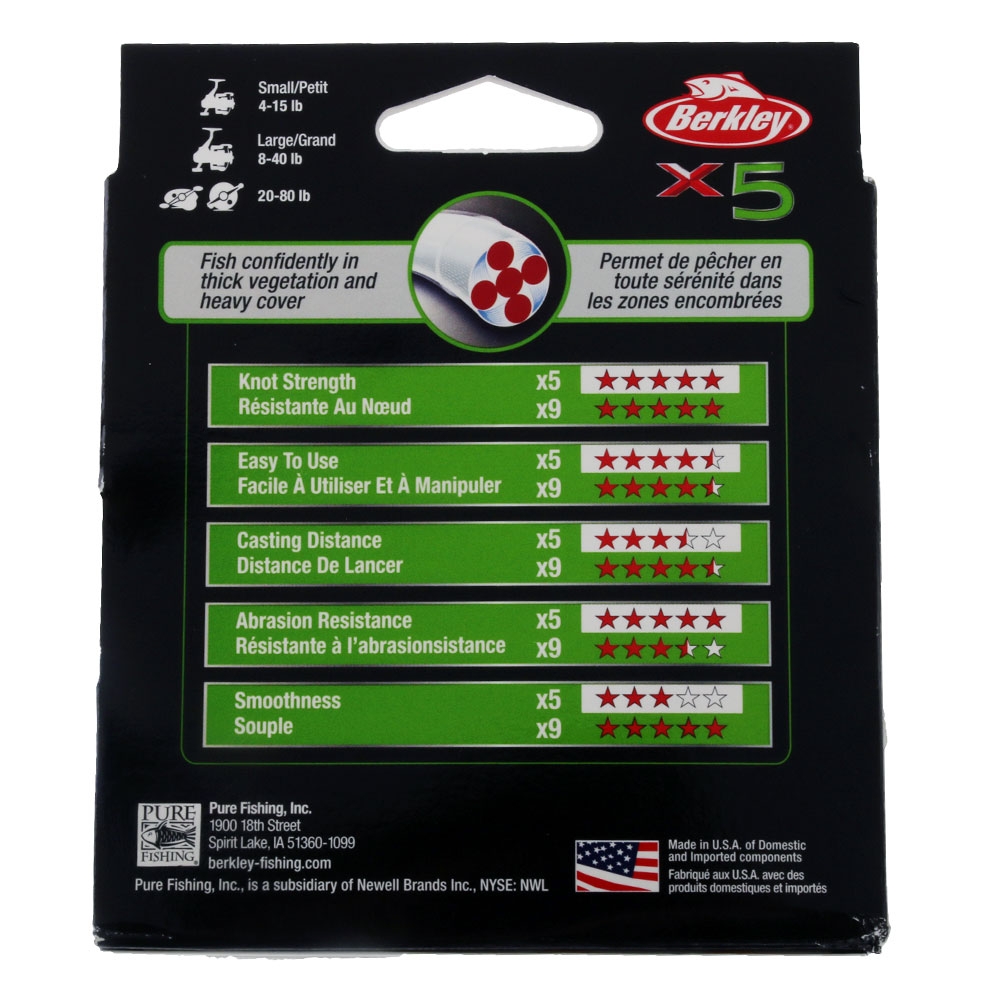 Berkley X5 Braid Flame Green 330yd 20lb 0.17mm