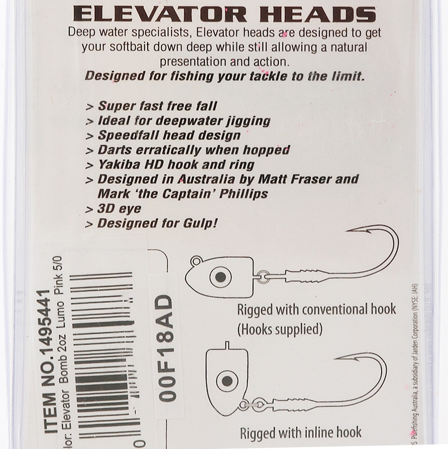 Berkley Nitro Elevator Jig Heads 5/0 1oz 28g Lumo Pink Qty 2