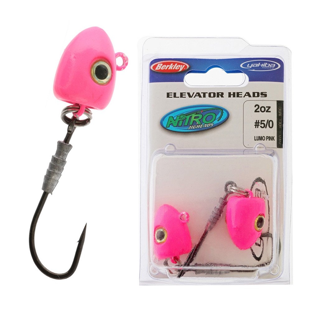 Berkley Nitro Elevator Jig Heads 5/0 2oz 56g Lumo Pink Qty 2