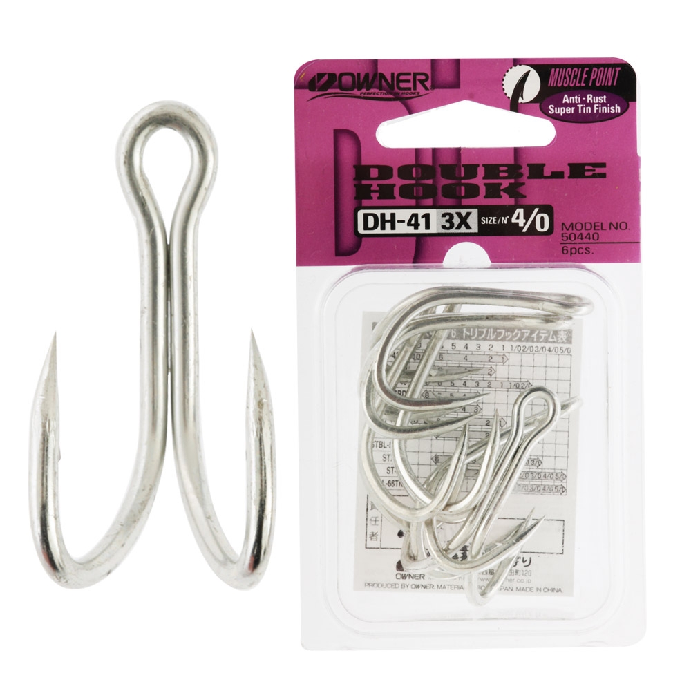 Owner DH-41 Double Hooks 4/0 Qty 6