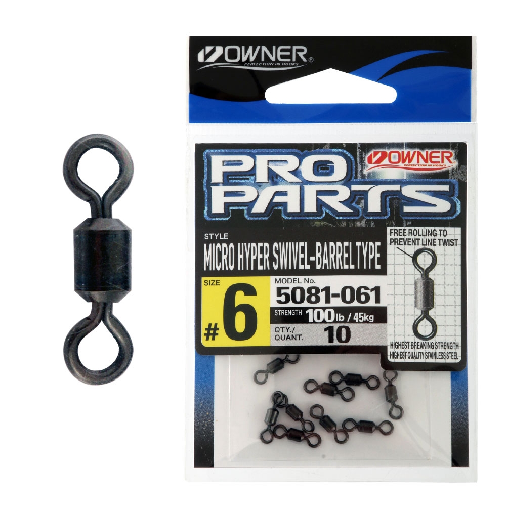 Owner 5081 Micro Hyper Barrel Swivels #6 100lb Qty 10