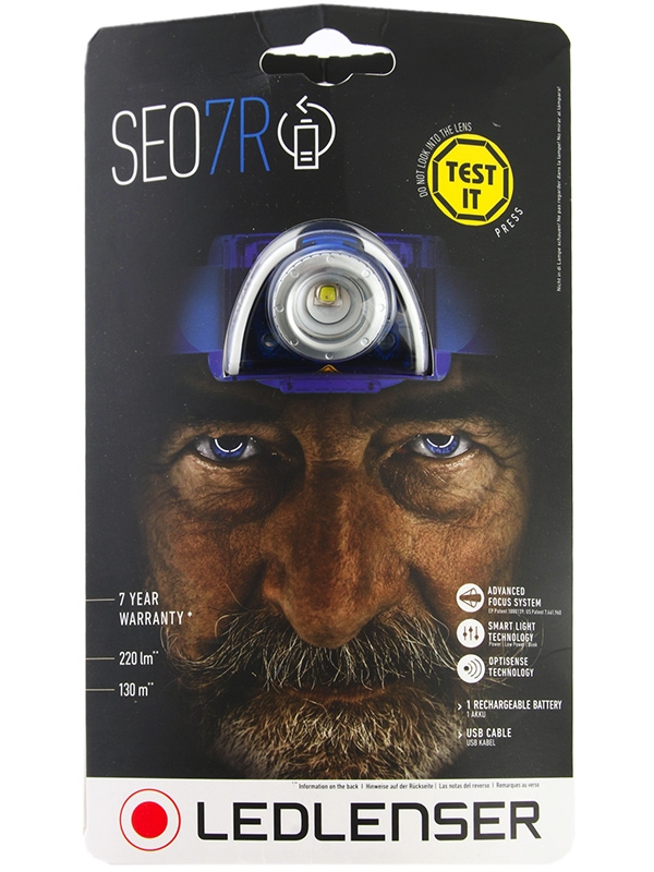 Ledlenser SEO7R Rechargeable Headlamp 220lm Blue