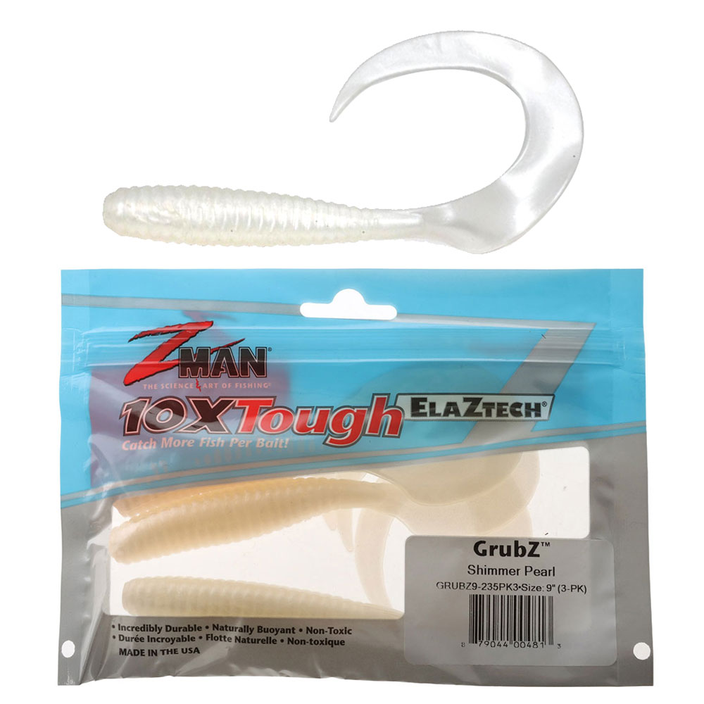 Z-Man GrubZ Soft Bait 9in / 22cm Shimmer Pearl