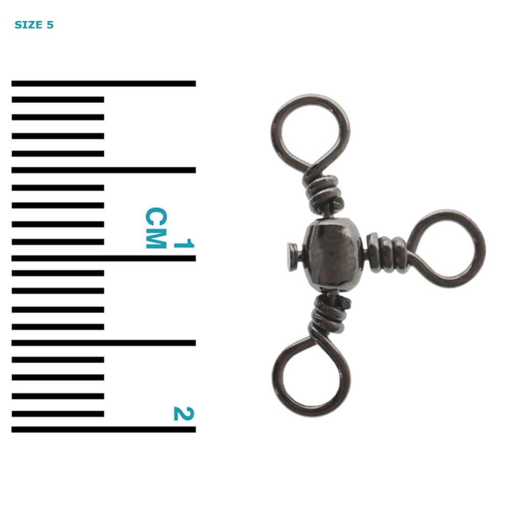 Snowbee Black Barrel 3 Way Swivel Size 8 Qty 10