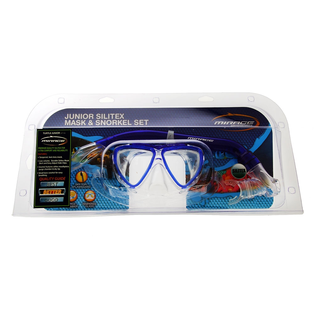 Mirage Turtle Junior Dive Mask and Snorkel Set Blue