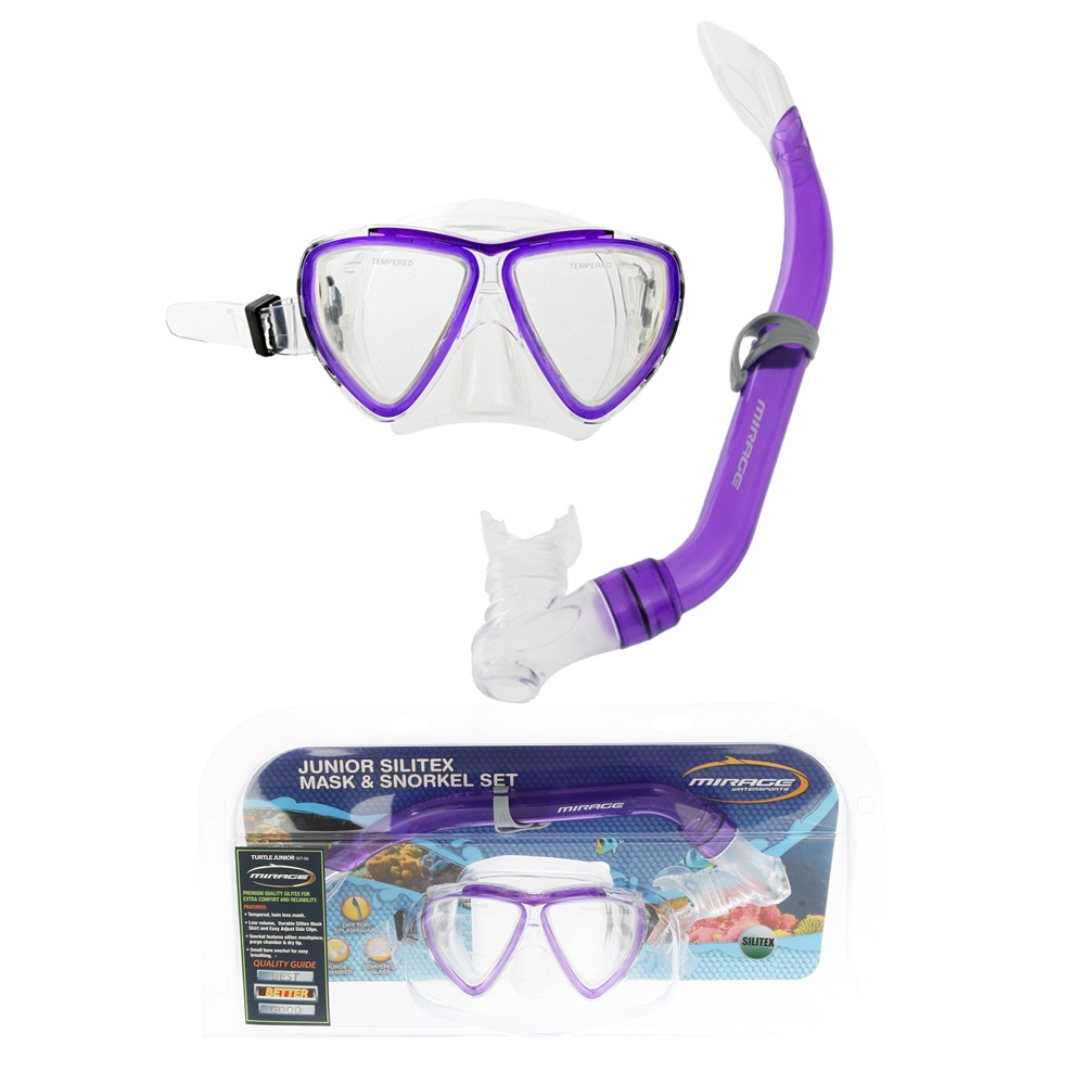Mirage Turtle Junior Dive Mask and Snorkel Set Purple