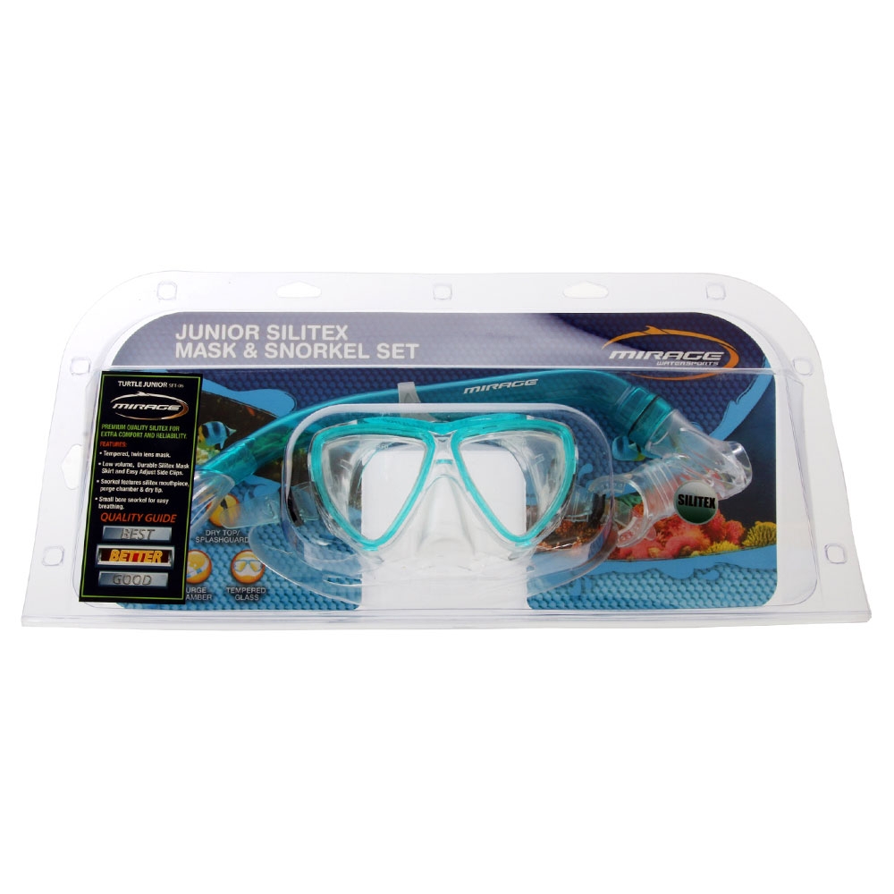 Mirage Turtle Junior Dive Mask and Snorkel Set Green