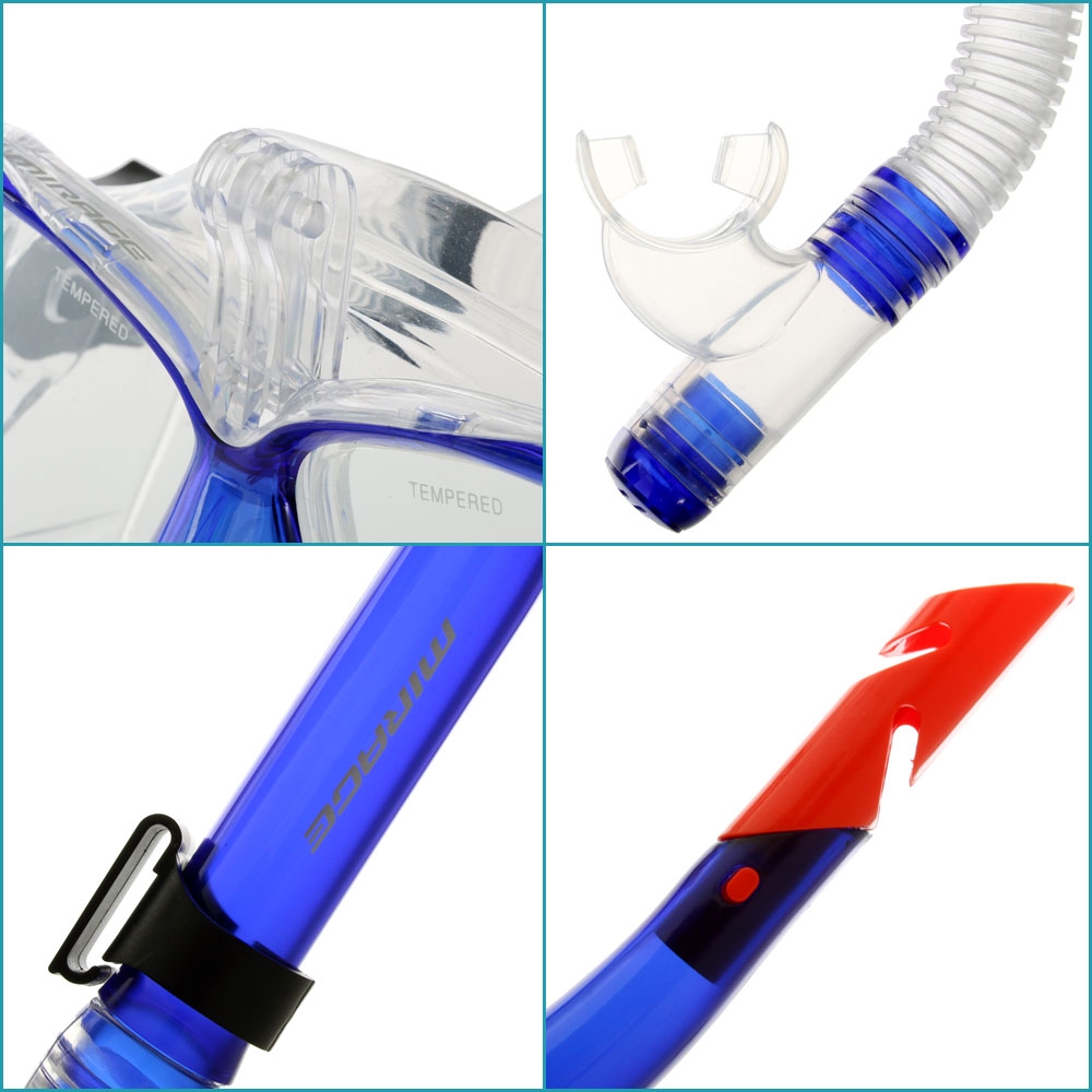 Mirage CBL Camera Pro Dive Mask and Snorkel Set Blue