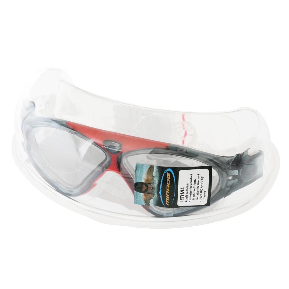 Mirage Lethal Swimming Goggles Smoke/Red