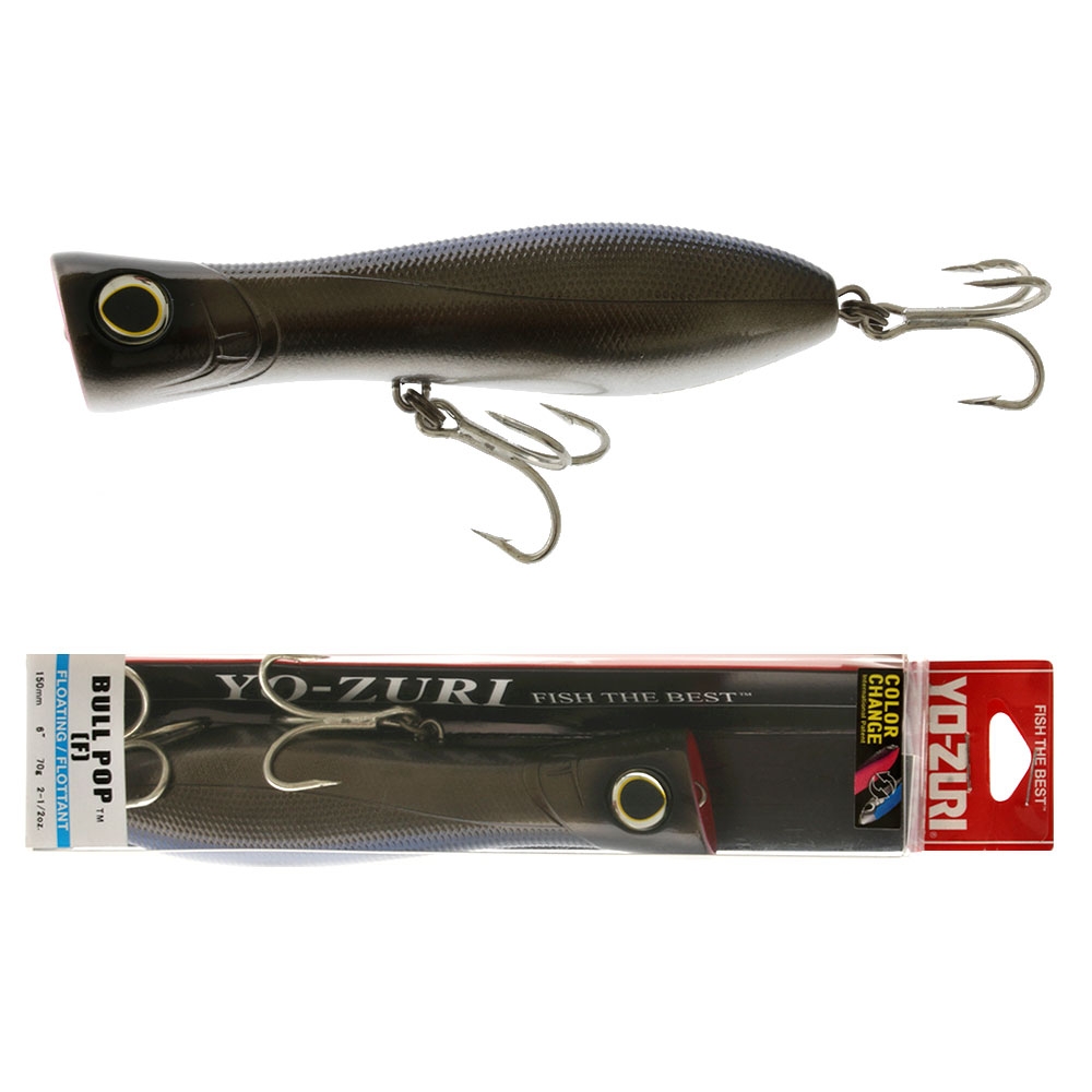 Yo-Zuri Bull Pop Floating Popper Lure 150mm Ghost Black
