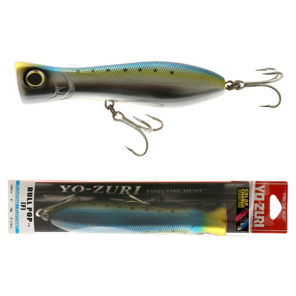 Yo-Zuri Bull Pop Floating Popper Lure 150mm Chrome Sardine