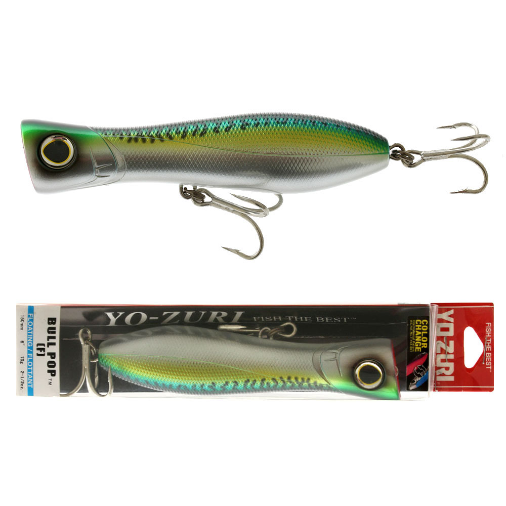 Yo-Zuri Bull Pop Floating Popper Lure 150mm Mackerel