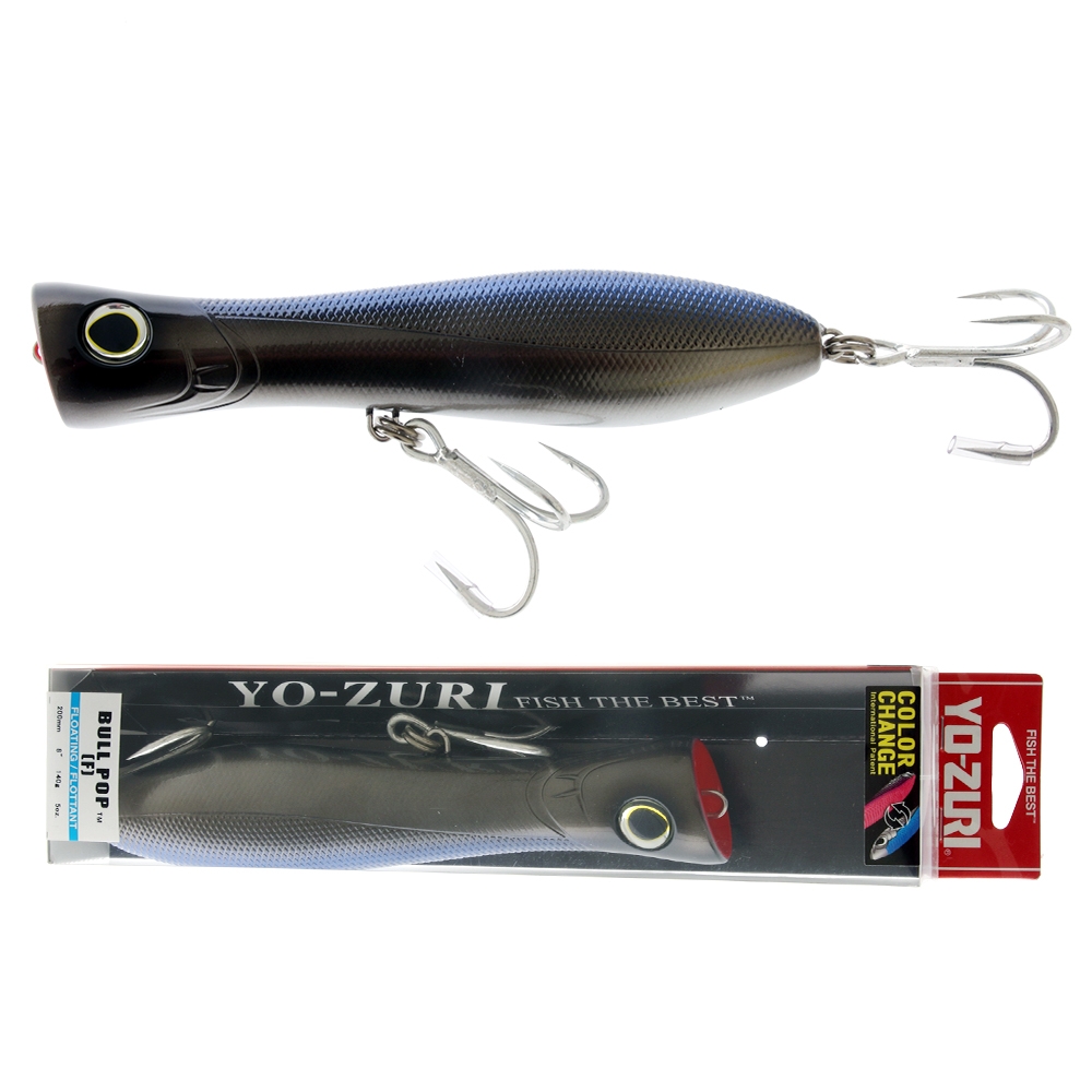 Yo-Zuri Bull Pop Floating Popper Lure 200mm Ghost Black