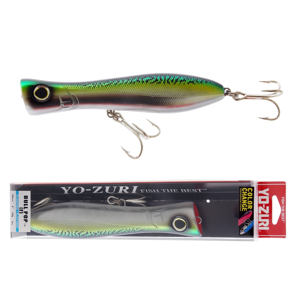 Yo-Zuri Bull Pop Floating Popper Lure 200mm Mackerel