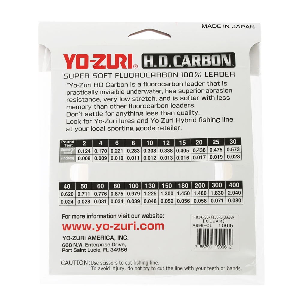 Yo-Zuri H.D. Carbon Fluorocarbon Leader Clear 30yd