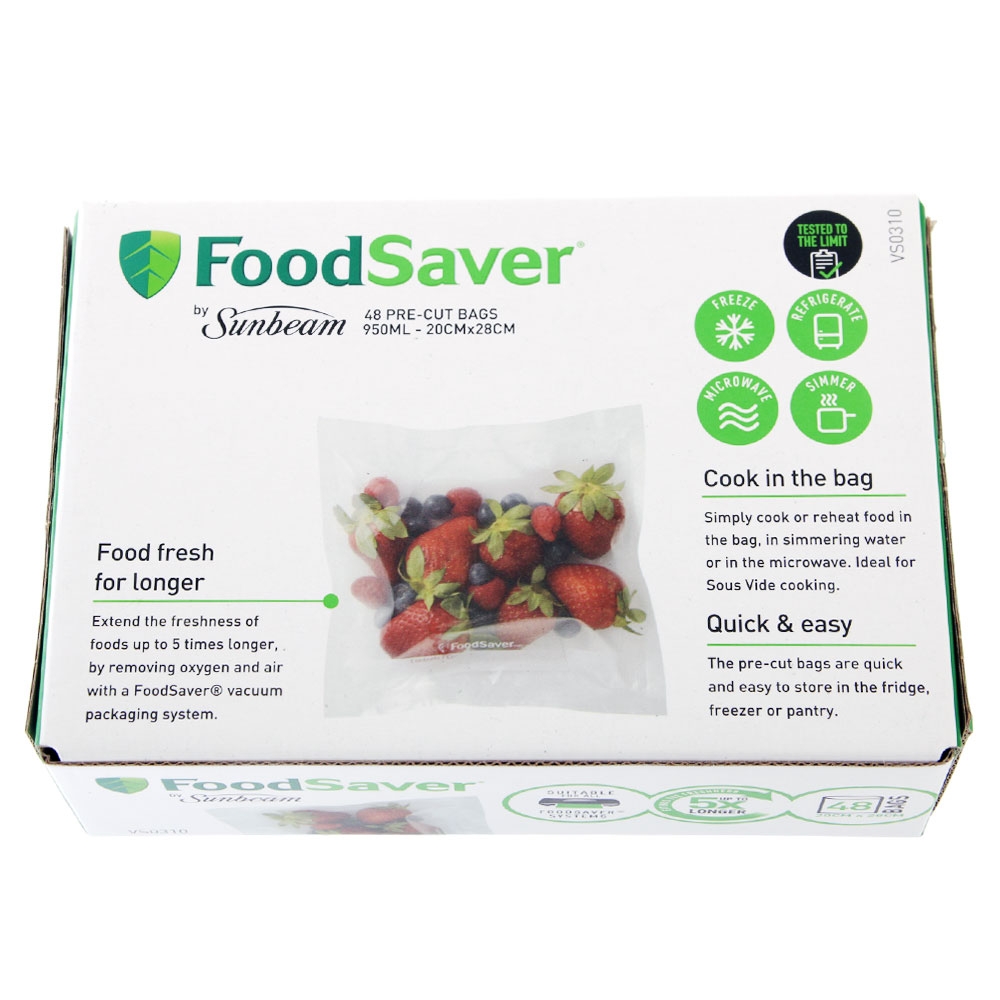 FoodSaver Pre-Cut Vacuum Sealer Bags Qty 48