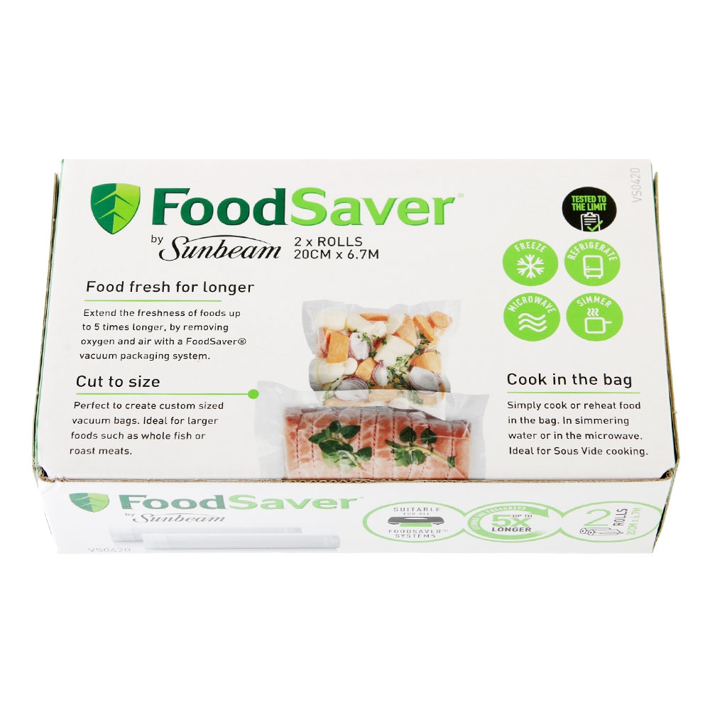 FoodSaver Vacuum Sealer Rolls 2-Pack 20cm