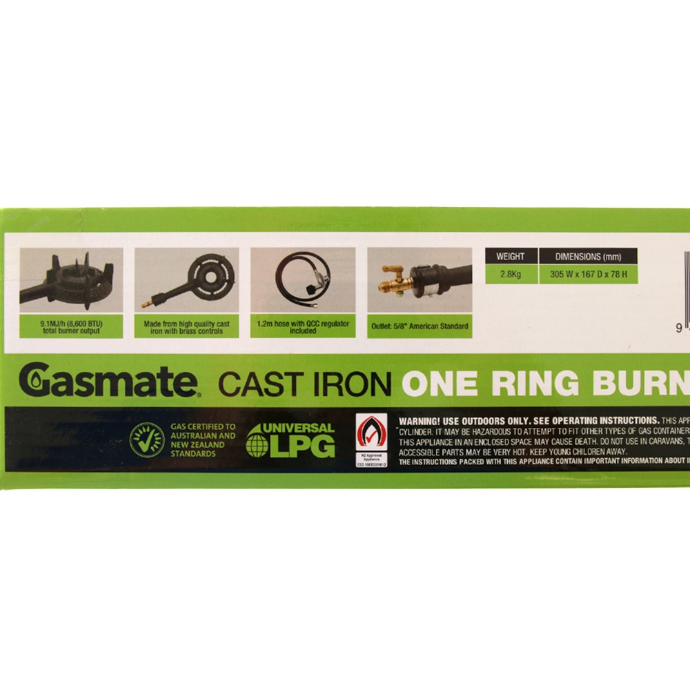 Gasmate Cast Iron 1 Ring Outdoor Stove Burner