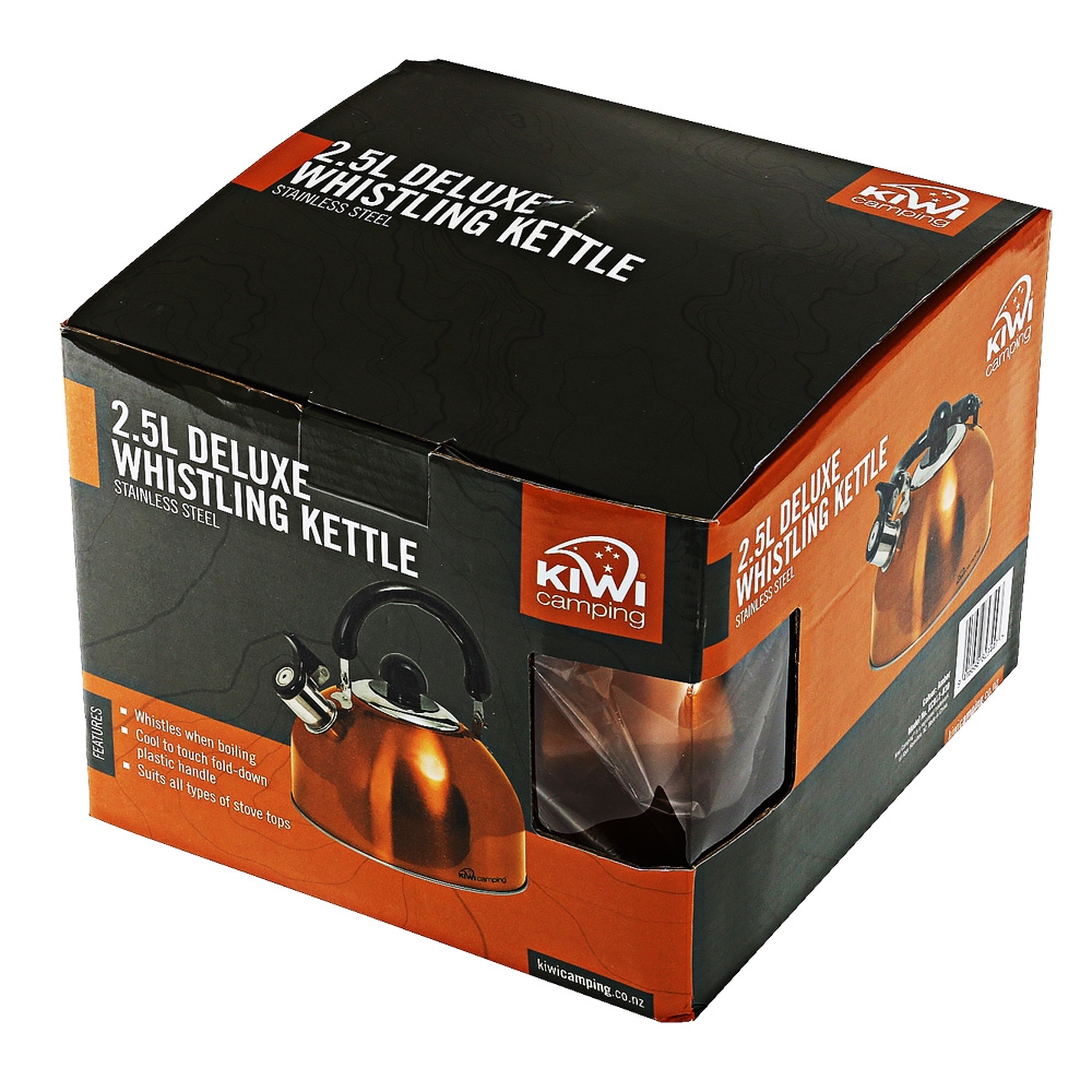 Kiwi Camping Deluxe Whistling Kettle Orange 2.5L