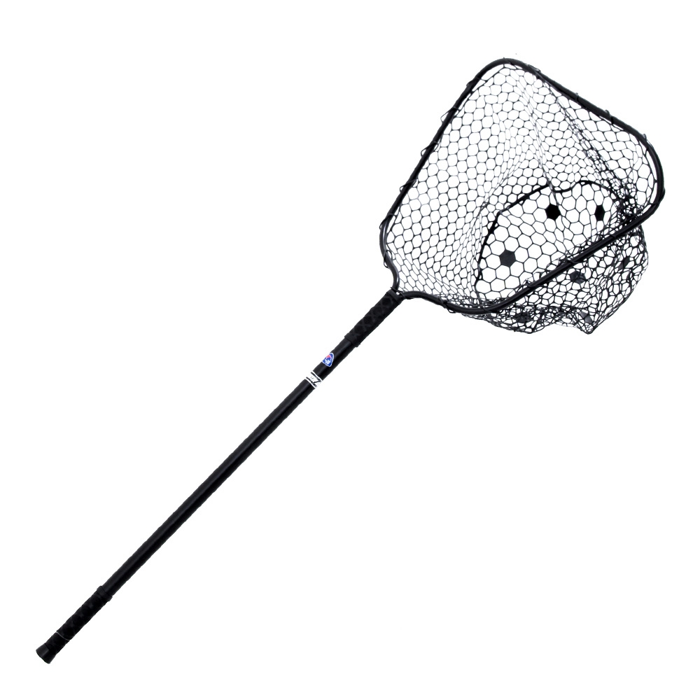 Nacsan Rubber Landing Net with Grip Medium Black