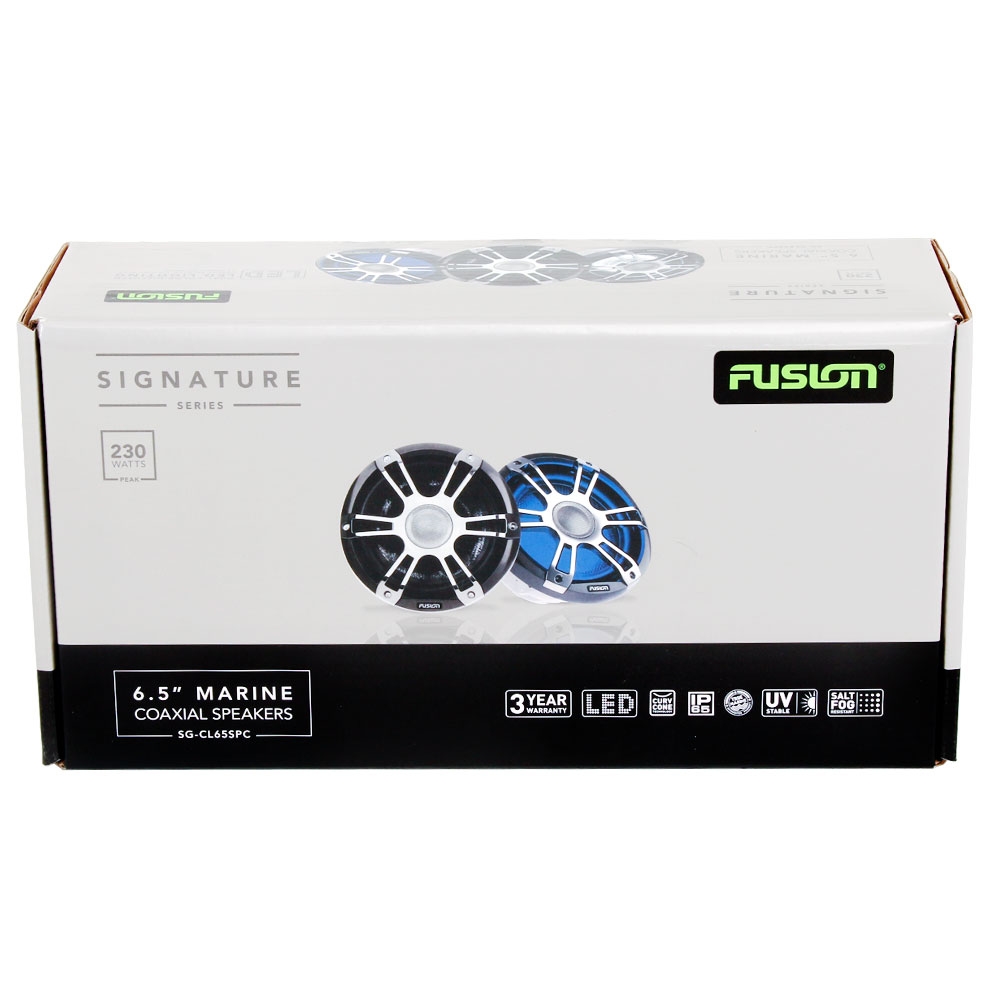 Fusion Signature 2-Way Coaxial Sports Chrome Marine Speakers with LED 6.5in 230W