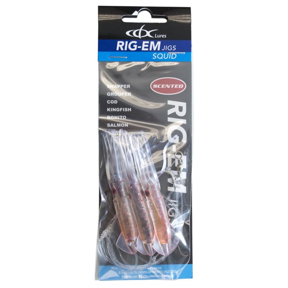 CDX Rig-Em Squid Flasher Rig 9cm Natural Brown