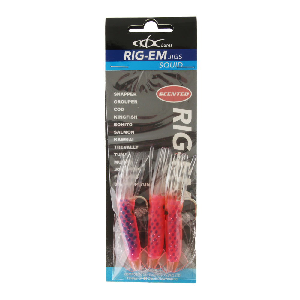 CDX Rig-Em Squid Flasher Rig 9cm Pink/Blue