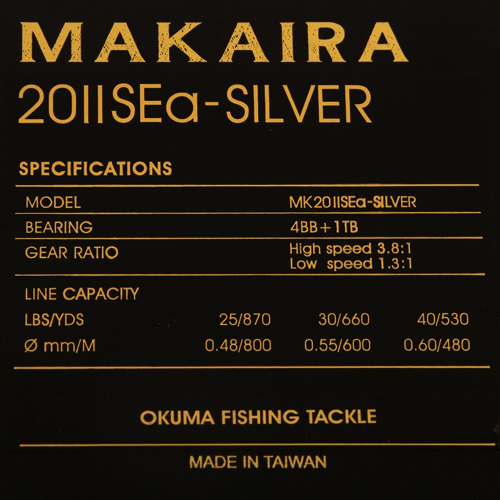 Okuma Makaira 20 SEa Silver 2-Speed Game Reel