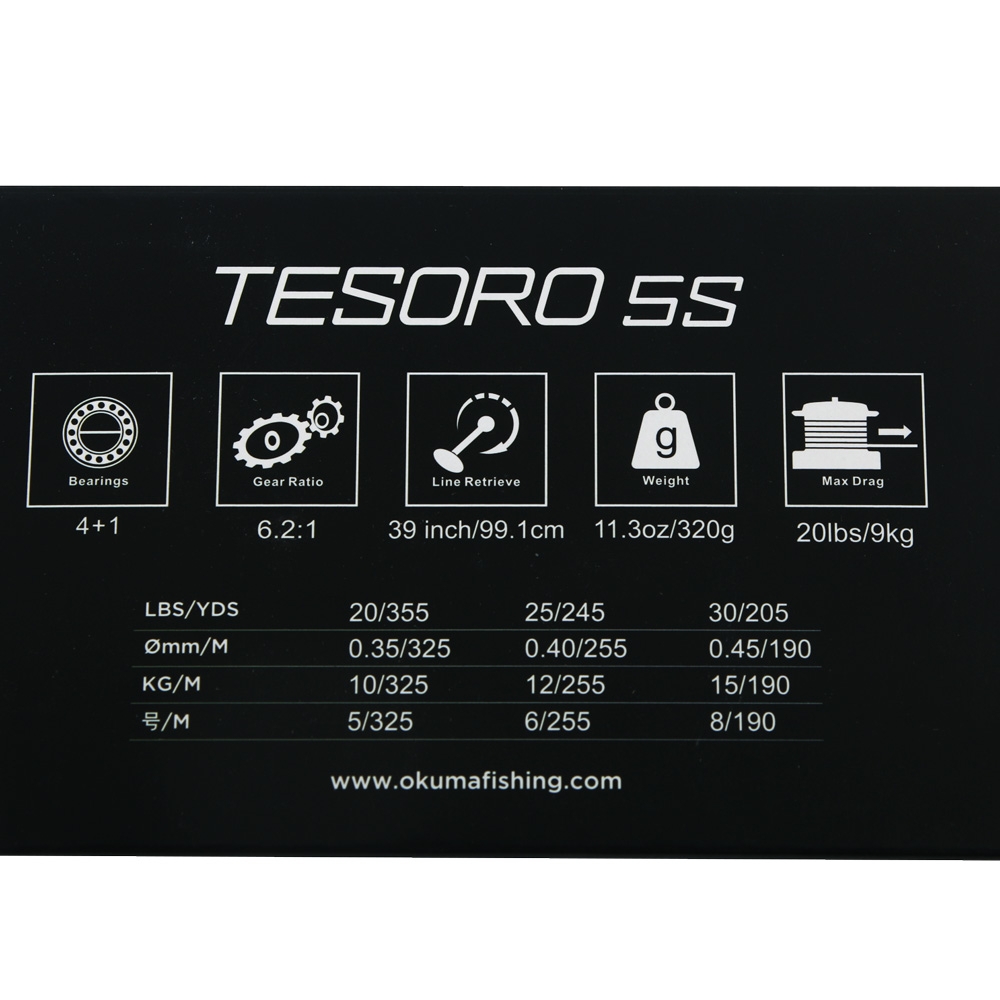 Okuma Tesoro TSR-5S High Speed Star Drag OH Boat Reel