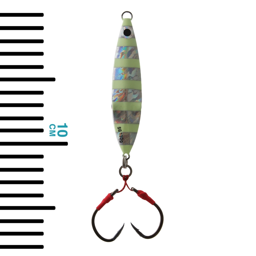 Savage Gear Squish Slow Pitch Jig Zebra Glow 11.5cm 130g Silver