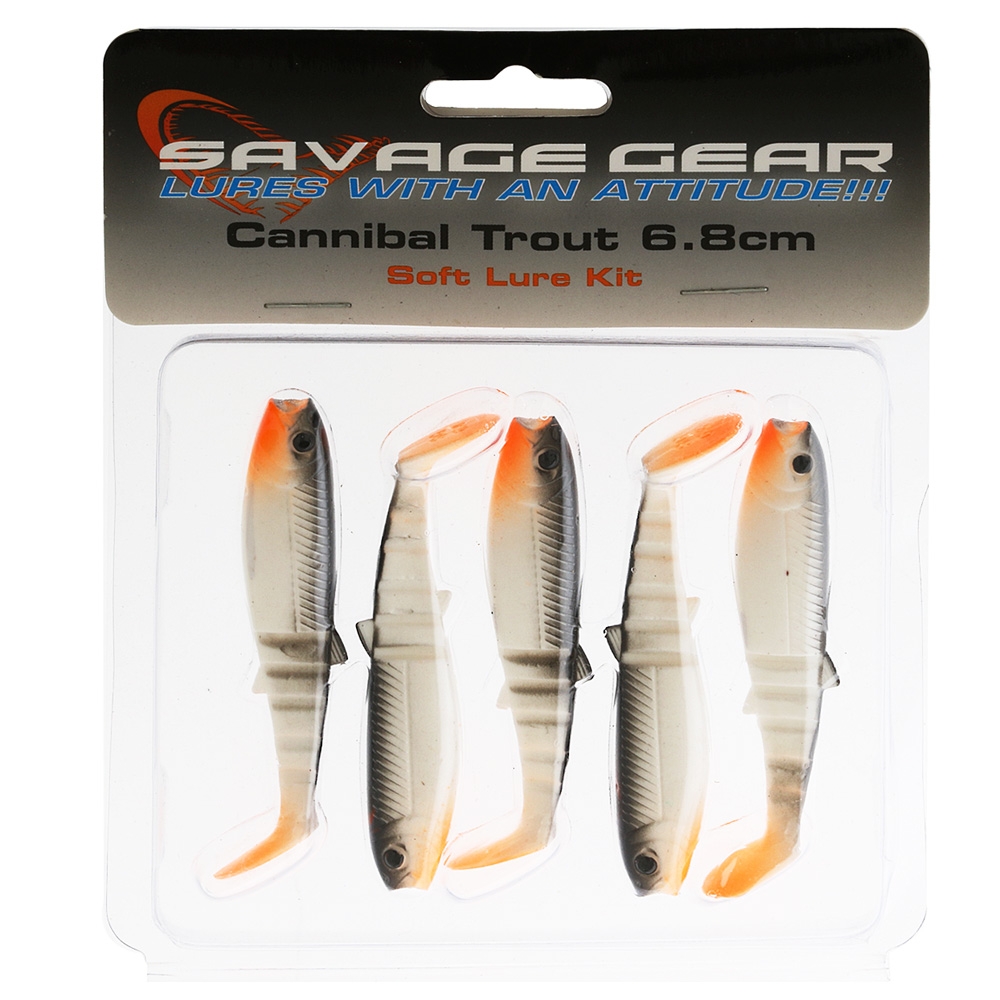 Savage Gear LB Cannibal Soft Bait Shad 6.8cm Qty 5 White and Black