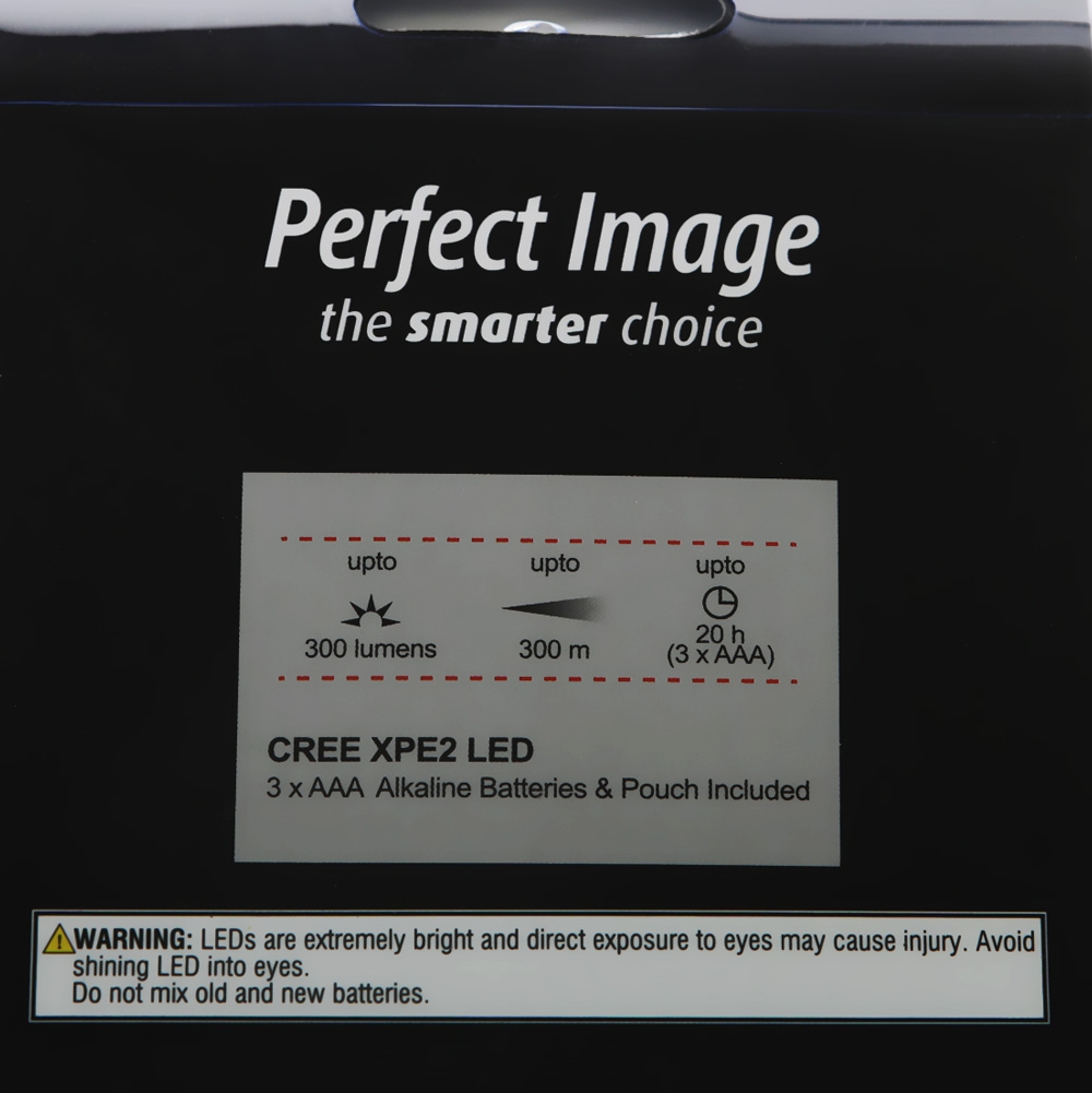 Perfect Image CREE High Power Zoom Torch Black 180lm